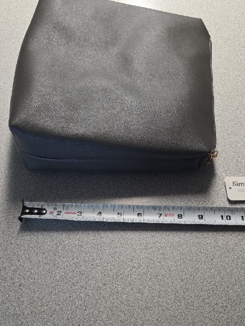 Grey Faux Leather Cosmetic Pouch - Picture 4 of 5